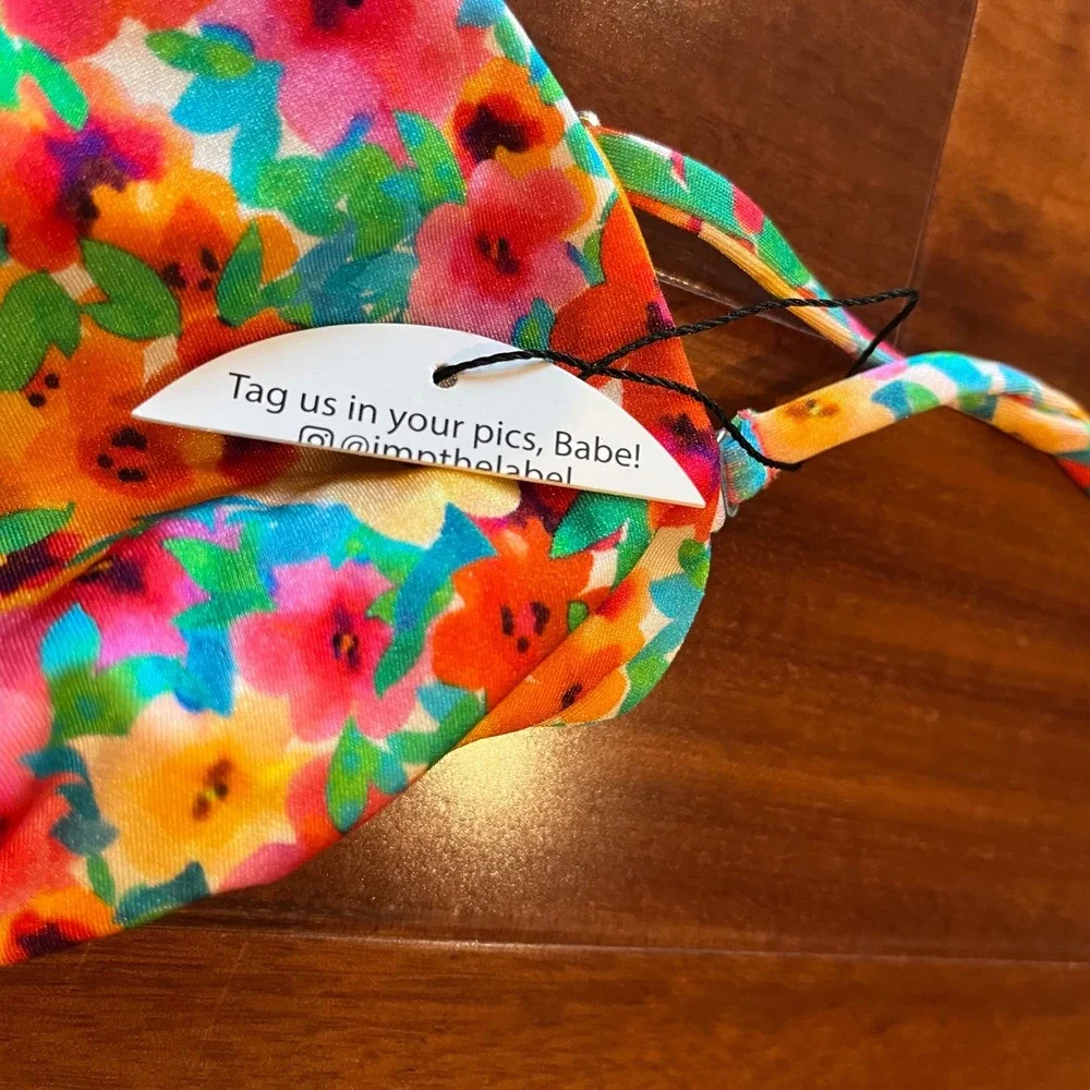 JMP One Piece Swimsuit Tropical‎ Floral Pink Green Multi Cutout New Size XS
